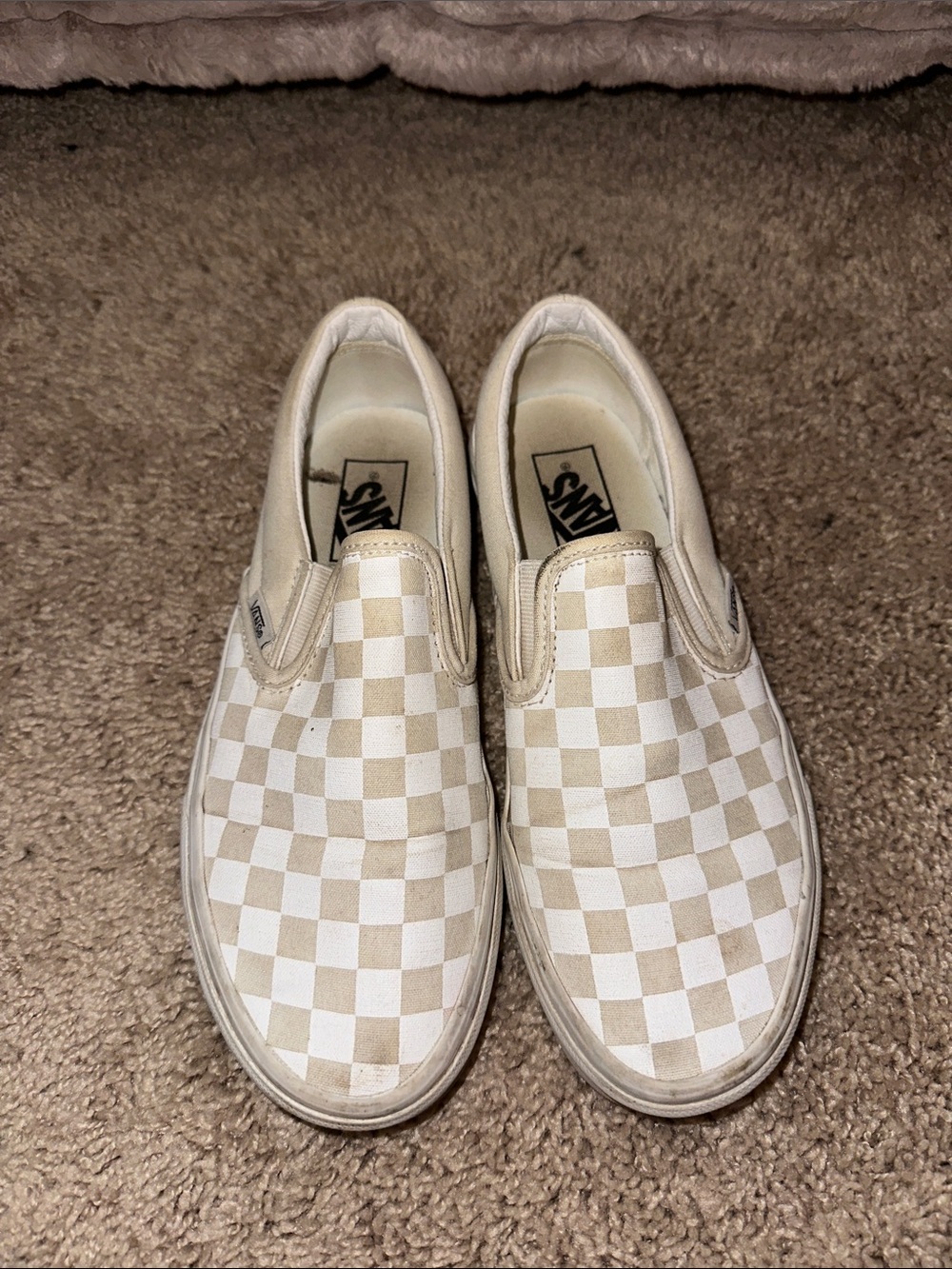 Vans Classic Slip-On Checkerboard Sneakers - White